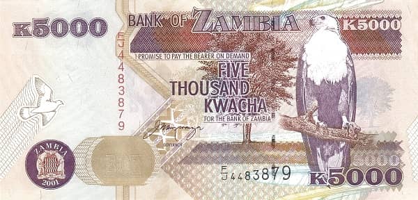 5000 Kwacha from Zambia