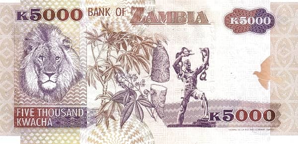 5000 Kwacha from Zambia