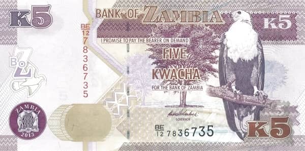 5 Kwacha from Zambia