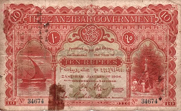 10 Rupees from Zanzibar