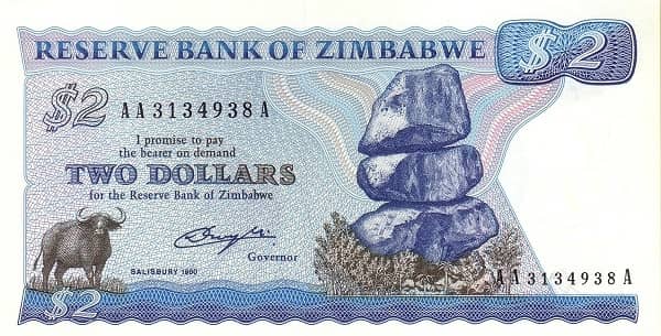 2 Dollars from Zimbabwe