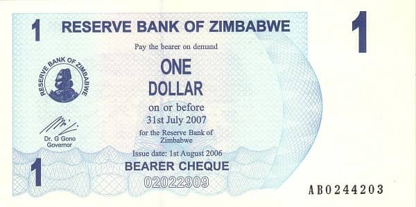 1 Dollar from Zimbabwe