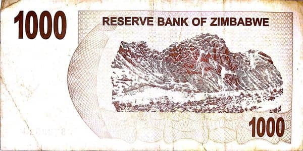 1000 Dollars from Zimbabwe