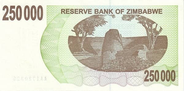250000 Dollars from Zimbabwe