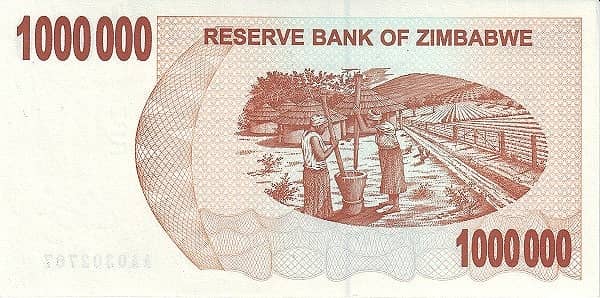 1000000 Dollars from Zimbabwe
