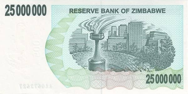 25000000 Dollars from Zimbabwe