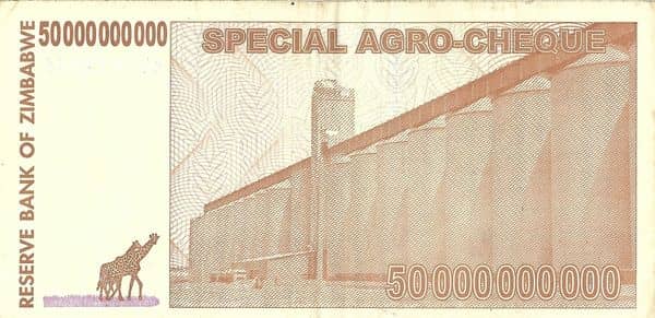 50000000000 Dollars Special Agro-Cheque from Zimbabwe
