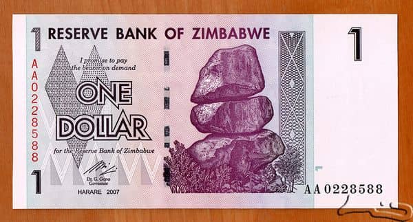 1 Dollar from Zimbabwe