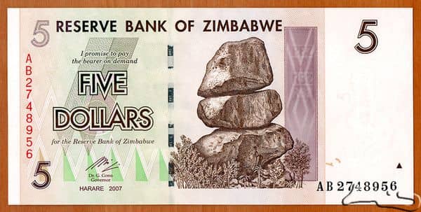 5 Dollars from Zimbabwe