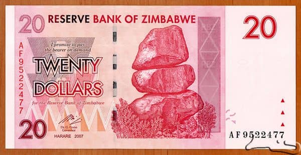 20 Dollars from Zimbabwe