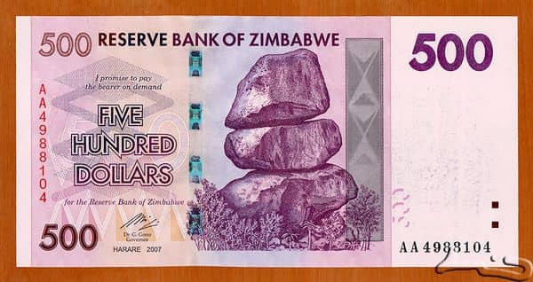 500 Dollars from Zimbabwe
